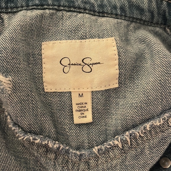 Jessica Simpson distressed, cropped denim vest- size M - Picture 3 of 3